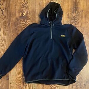Norfin Black 1/4 Zip detachable hood Fleece Sweatshirt pullover Hoodie